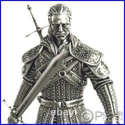 GERALT FROM RIVIA WHITE WOLF The Witcher Book 5 Oz Silver Coin 10$ Niue 2021