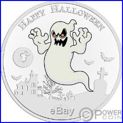 GHOST Halloween Glow In The Dark 1 Oz Silver Coin 2$ Niue 2017