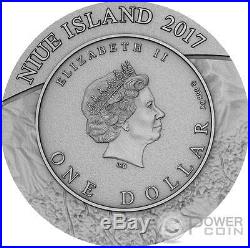 GOSSES BLUFF Meteorite Crater 1 Oz Silver Coin 1$ Niue Island 2017