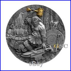 HEPHAESTUS God of the blacksmiths Gods Series 2$ silver coin Niue Island 2019