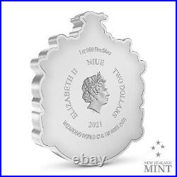Harry Potter Hufflepuff Crest 1 oz. 999 2021 Niue Silver Coin OGP