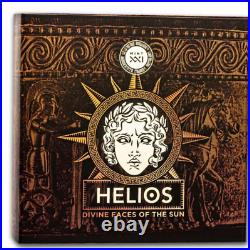 Helios Divine Faces of the Sun 3 oz Antique finish Silver Coin 5$ Niue 2022
