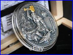 Hephaestus Greek Gods 2019 2 Oz Pure Ultra High Relief Silver Coin Niue Box/coa