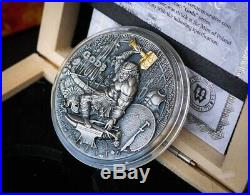 Hephaestus Greek Gods 2019 2 Oz Pure Ultra High Relief Silver Coin Niue Box/coa
