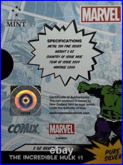 Hulk #1 2oz Silver Coin 2024 Niue COMIX Marvel 2oz. 999 Low #108