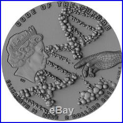 IMMORTALITY CODE OF THE FUTURE 2018 2 oz Pure Silver Antique Finish Coin NIUE