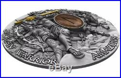 In Hand 2019 Niue Island 5$ Woman Warrior Amazons 2 oz Silver Coin Box COA Ebux