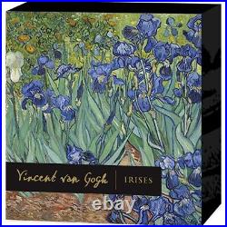 Irises 170th Anniversary of Vincent Van Gogh 2 oz Proof Silver Coin 2$ Niue 2023