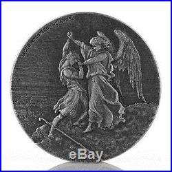 JACOB WRESTLES THE ANGEL 2017 2 oz Silver Coin Biblical Series NIUE