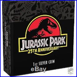 Jurassic Park 25th Anniversary 1 Oz Silver Coin 2$ Niue 2018