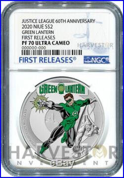 Justice League 60th Ann. Green Lantern Silver Coin Ngc Pf70 First Release
