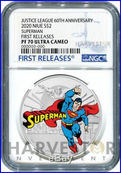 Justice League 60th Anniversary Superman Silver Coin Ngc Pf70 First Release