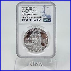 King Arthur 2021 Niue S$1 Excalibur Lady of the Lake First Releases NGC PF 70