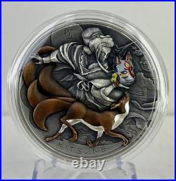 Kitsune 2 oz Antique finish Silver Coin 5$ Niue 2022 Kitsune 2 oz Antique finish Silver Coin 5$ Niue 2022