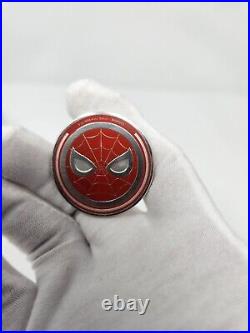LE 2023 Niue 1 oz Silver $2 Marvel Spider-Man Double Side Hand Enameled Coin COA