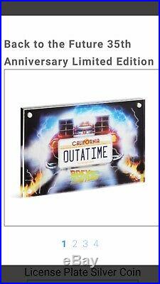 LICENCE PLATE Back To The Future 2 Oz Silver Coin 2$ Niue 2020 VERY RARE
