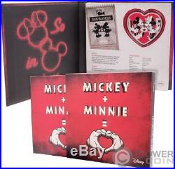LOVE Heart Shape Mickey Minnie Mouse Disney 1 Oz Silver Coin 2$ Niue 2018