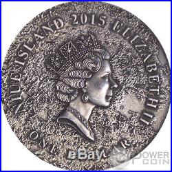 LUNAR METEORITE NWA 5000 Rock Silver Coin 1$ Niue Island 2015