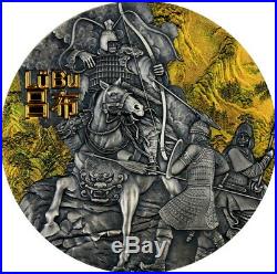 LU BU Warriors of Ancient China Gold Plating 3 Oz Silver Coin $5 Niue 2019