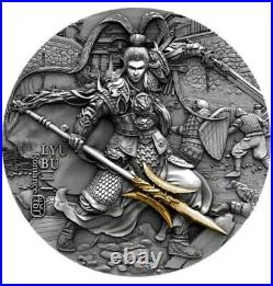 LYU BU ANCIENT CHINESE WARRIOR 2020 2 oz $5 High Relief Antique Silver Coin NIUE