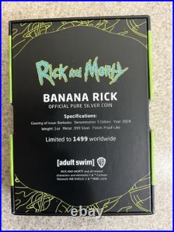 Limited Edition Rick & Morty Banana Rick 1 Oz Silver Coin 1499 Made