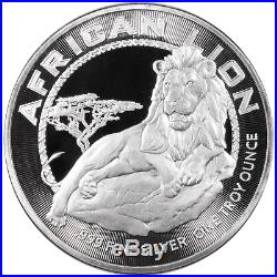 Lot of 100 2017 $2 Niue Silver African Lion. 999 1 oz Brilliant Uncirculated 5
