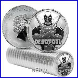 Lot of 10 2018 1 oz Tuvalu Deadpool Marvel Series Silver Coin BU In Cap