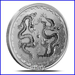 Lot of 10 2018 Niue 1 Oz. 999 Fine Silver Double Dragon $2 Coin Gem BU