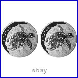 Lot of 2 2024 $5 Niue Hawksbill Turtle 2 Troy oz. 999 Fine Silver BU