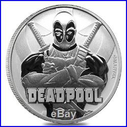 Lot of 5 2018 1 oz Tuvalu Deadpool Marvel Series Silver Coin BU In Cap