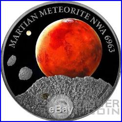 MARTIAN METEORITE NWA 6963 Mars Silver Coin 1$ Niue Island 2016