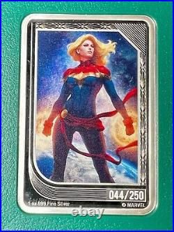 MARVEL mint Trading Coins CAPTAIN MARVEL NZ Mint LOW Number 44 Limited Green