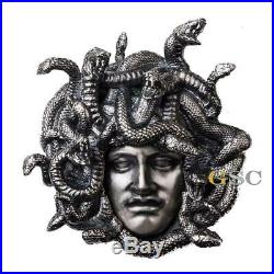MEDUSA Amulet of Power 3D Snake Head 15$ 8oz silver coin Niue Island 2019