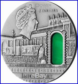 MESOPOTAMIA Imperial Art Agate Crystal 2 Oz Silver Coin 2$ Niue 2014