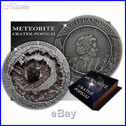 METEORITE CRATER POPIGAI 2016 Niue 1Oz 999 Silver Coin with Meteorite Inserted