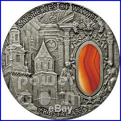 MYSTERIES OF WAWEL Royal Castle Crystal Art 2 Oz Silver Coin 2$ Niue 2013