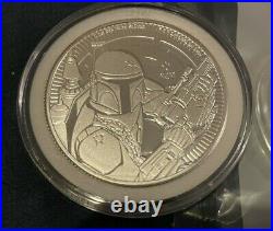 Mandalorian Boba Fett & Grogu Baby Yoda 2021 Star Wars $2 1 oz BU Silver Coins