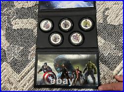 Marvel Avengers Age Of Ultron 1 Oz Silver. 999 5 Coin Set 2015 NIUE Complete set