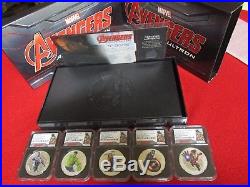 Marvel Avengers Age of Ultron 5 Coin. 999 Silver Set 5 troy oz NGC PF70 pcgs icg