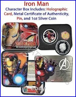Marvel Avengers Colorized Proof Coin Set 2014 Niue Silver 4-Coin