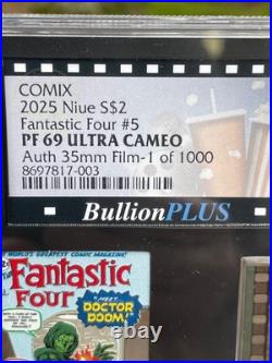 Marvel Fantastic Four #5 35mm Film Cell Niue $5 2025 PF69 Ultra Cameo Coin Marvel Fantastic Four #5 35mm Film Cell Niue $5 2025 PF69 Ultra Cameo Coin
