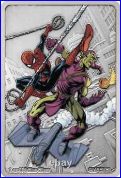 Marvel Spiderman Villains The Green Goblin 1oz Silver Antiqued Coin Niue 2024