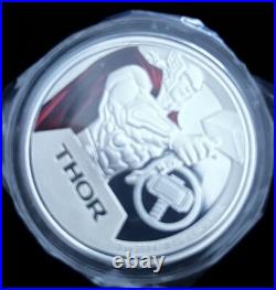 Marvel Thor Niue Marvel Universe Thor $10 Colorized 3oz. 999 Fine Silver Coin Marvel Thor Niue Marvel Universe Thor $10 Colorized 3oz. 999 Fine Silver Coin