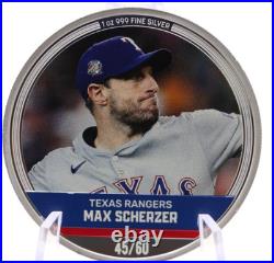 Max Scherzer MLB Trading Coin 1 oz Silver Niue NZ Mint 45/60.999 Pure 2024