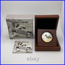 Mickey Mouse 1 oz Silver Coin(2016) Niue Plane Crazy (1928) withWood Display & COA Mickey Mouse 1 oz Silver Coin(2016) Niue Plane Crazy (1928) withWood Display & COA