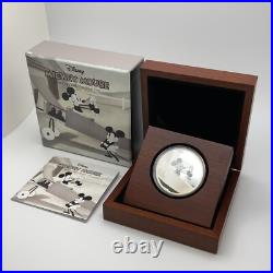 Mickey Mouse 1 oz Silver Coin(2016) Niue Plane Crazy (1928) withWood Display & COA Mickey Mouse 1 oz Silver Coin(2016) Niue Plane Crazy (1928) withWood Display & COA