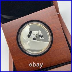 Mickey Mouse 1 oz Silver Coin(2016) Niue Plane Crazy (1928) withWood Display & COA Mickey Mouse 1 oz Silver Coin(2016) Niue Plane Crazy (1928) withWood Display & COA