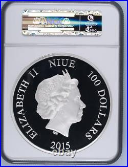 Mickey Mouse Disney Steamboat Willie 2015 1kilo Niue $100 Silver Coin Pf 70 Uc