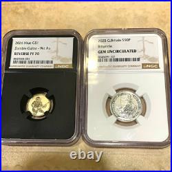 Modern Premium Coin Lot 2026 Niue Gold Zombie Guitar PF70 + 2025 Britannia 50p