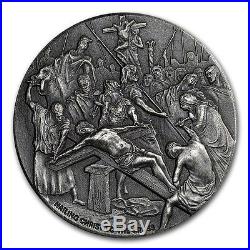 NAILING CHRIST TO THE CROSS 2017 2 oz Silver Coin Biblical Series NIUE